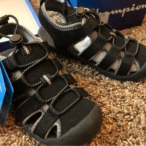 Champion sport black sandals size 12